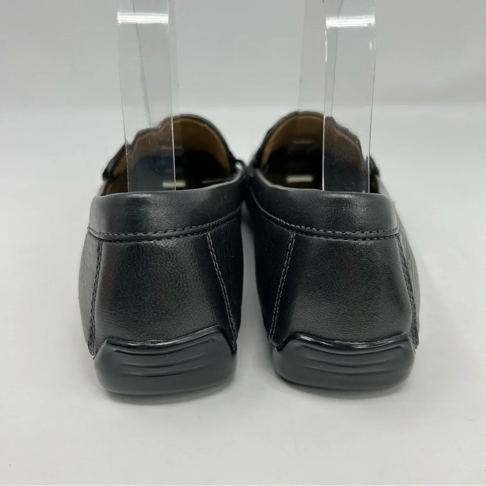 Robert Zur Dark Gray Silver Leather Quality Woven Driving Loafers Size 8.5